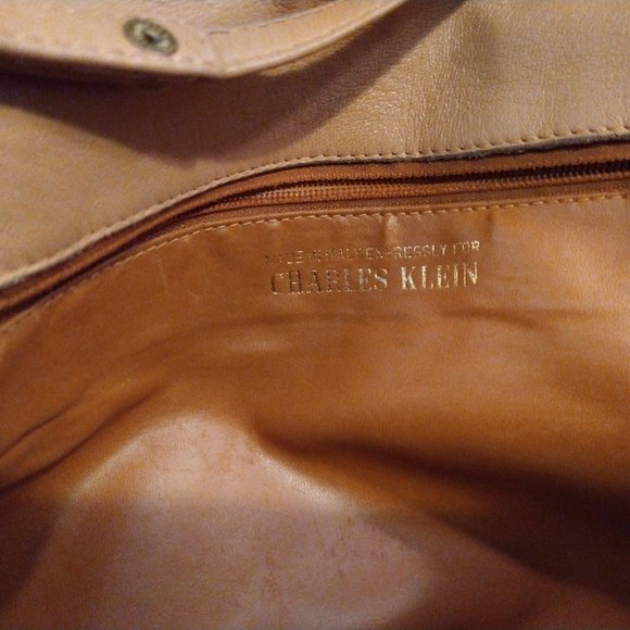 VINTAGE CHARLES KLEIN - MADE IN ITALY - BEIGE WITH BROWN ACCENTS - Picture 7 of 10